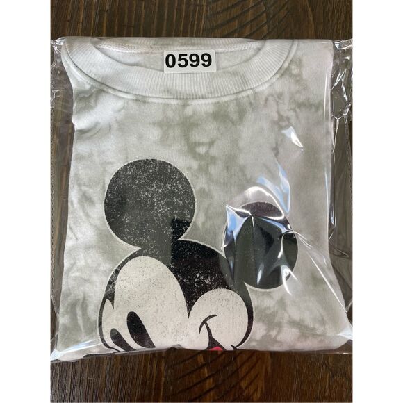 Disney Mickey Mouse Sweatshirt Women XS Tie Dye Gray Graphic Cozy Cute Casual‎ - Picture 7 of 7